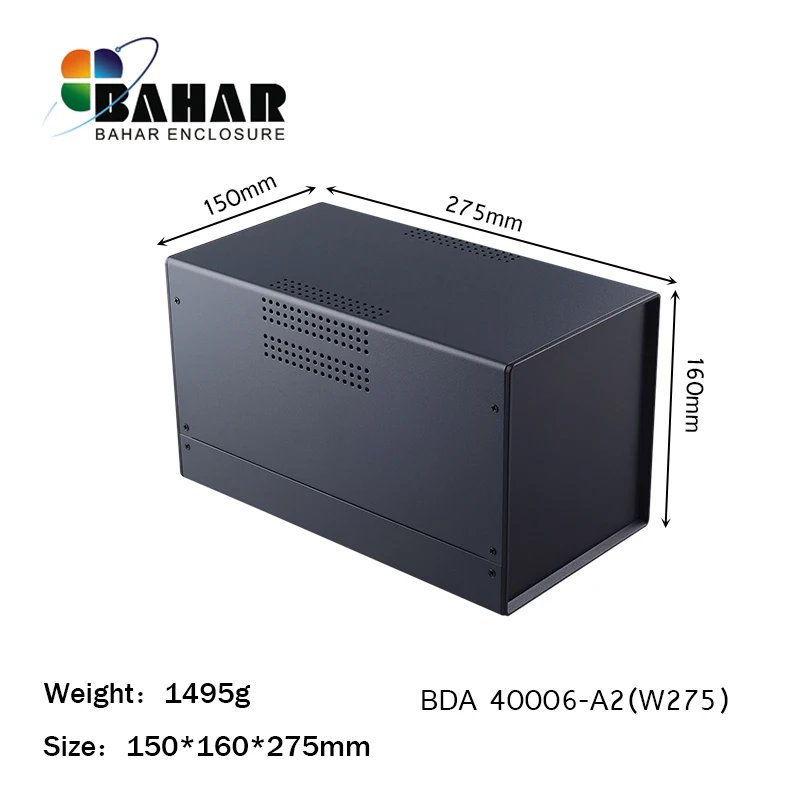 Bahar Enclosure Iron Case Wire Junction Box Metal Instrument Shell Power Supply Box Distirbution Box DIY Housing BDA40006-W275