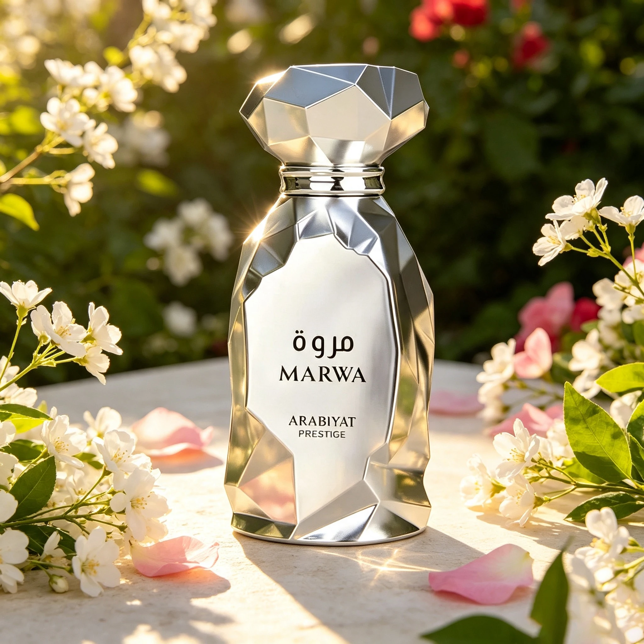 ARABIYAT MARWA Silver Edge Cut perfume 100ml Middle East Luxury Mirror Bottle Durable EDP Gift Box for Men and Women perfume view 5