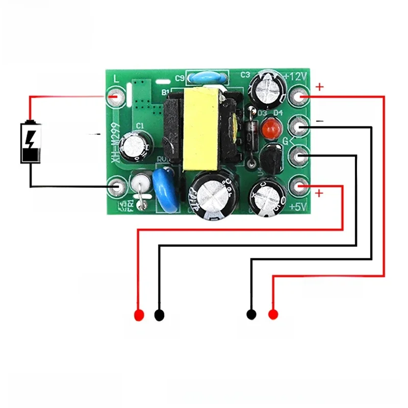 Mini konwerter AC-DC AC110V 220V na DC 12V 0.2A + 5V przełączanie płyta modułu moduł zasilania Mini konwerter AC-DC — zdjęcie 2