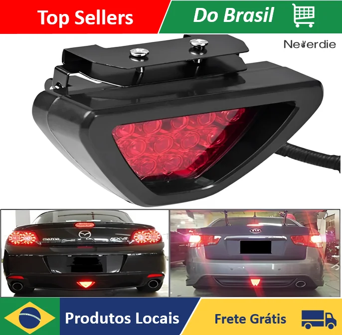 Luz Freio Universal Strobo Flash Anti Colisão -Neverdie Store