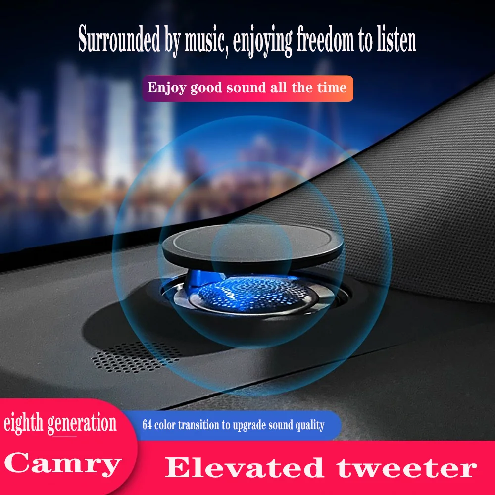 Suitable for Toyota 8th generation (2018-2022) Camry with raised and lowered tweeters, co pilot illusory ambient light