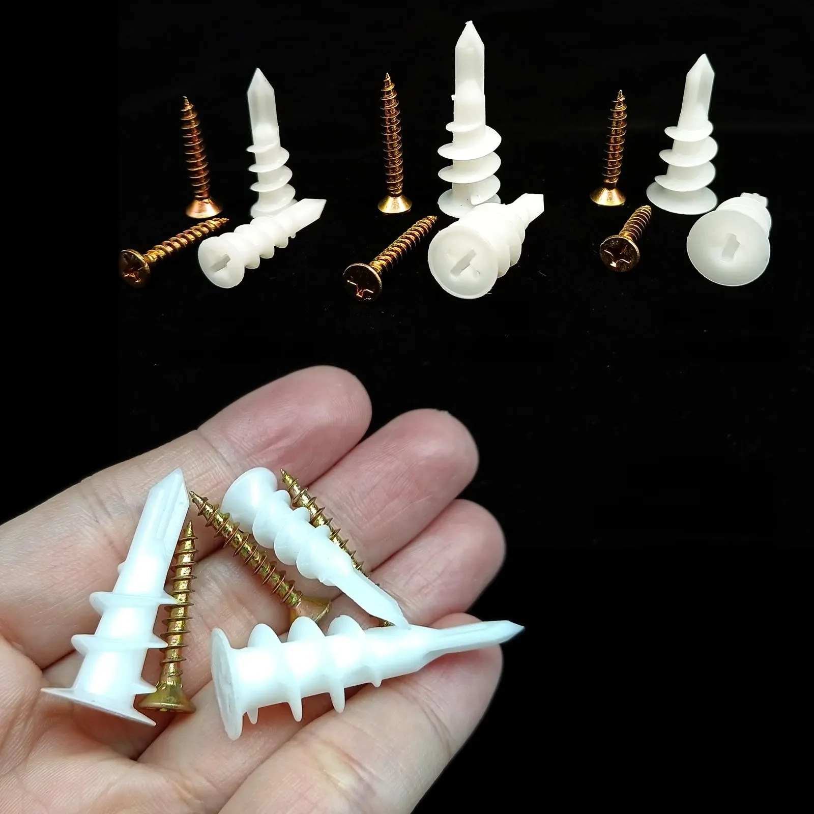 10 zestawów samowiercących kotwic do płyt gipsowo-kartonowych ze śrubą gwintowaną do płyt gipsowo-kartonowych Gips Hollow Cavity Wall Expansion Plug Plastic Nylon — 2