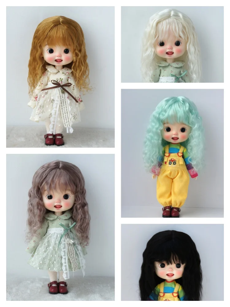 

JD693L New Material Combed Mohair BJD Wig Mini Rebonding Hair For Size 8-9inch 9-10inch 10-11inch Qbaby Blythe Doll Accessories