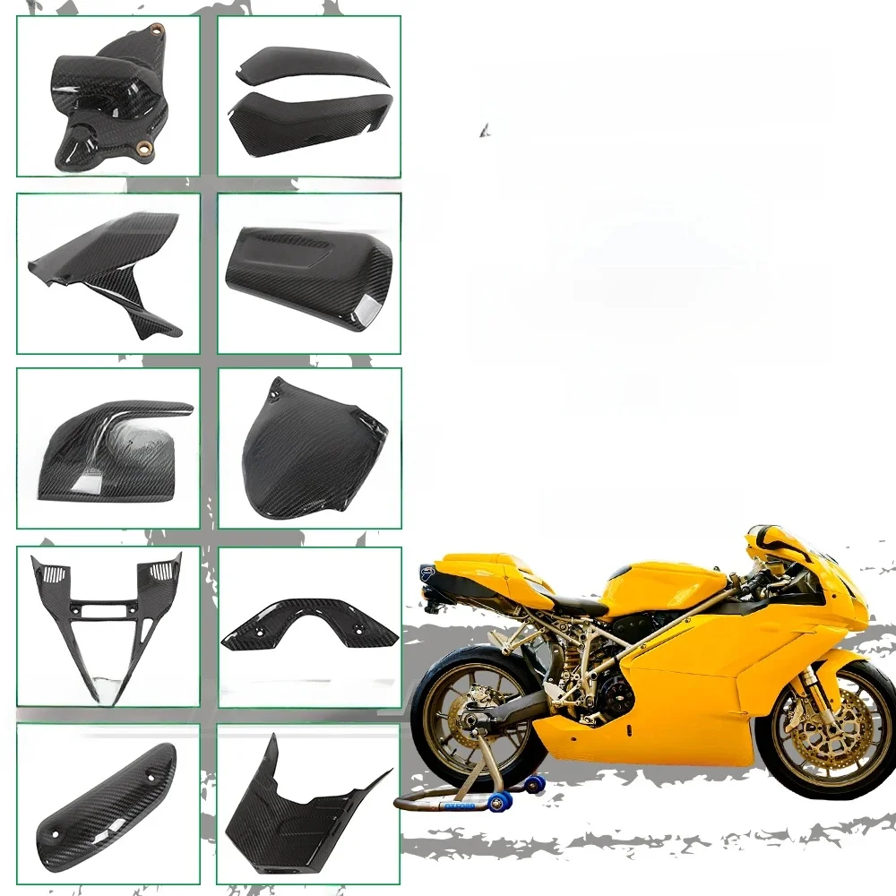 MOTO4U Voor DUCATI 749 999 2003 2004 2005 2006 100% Koolstofvezel Motorcycle Kuip Kit Voor Achter Hugger Achterbrug Side cover - afbeelding 2