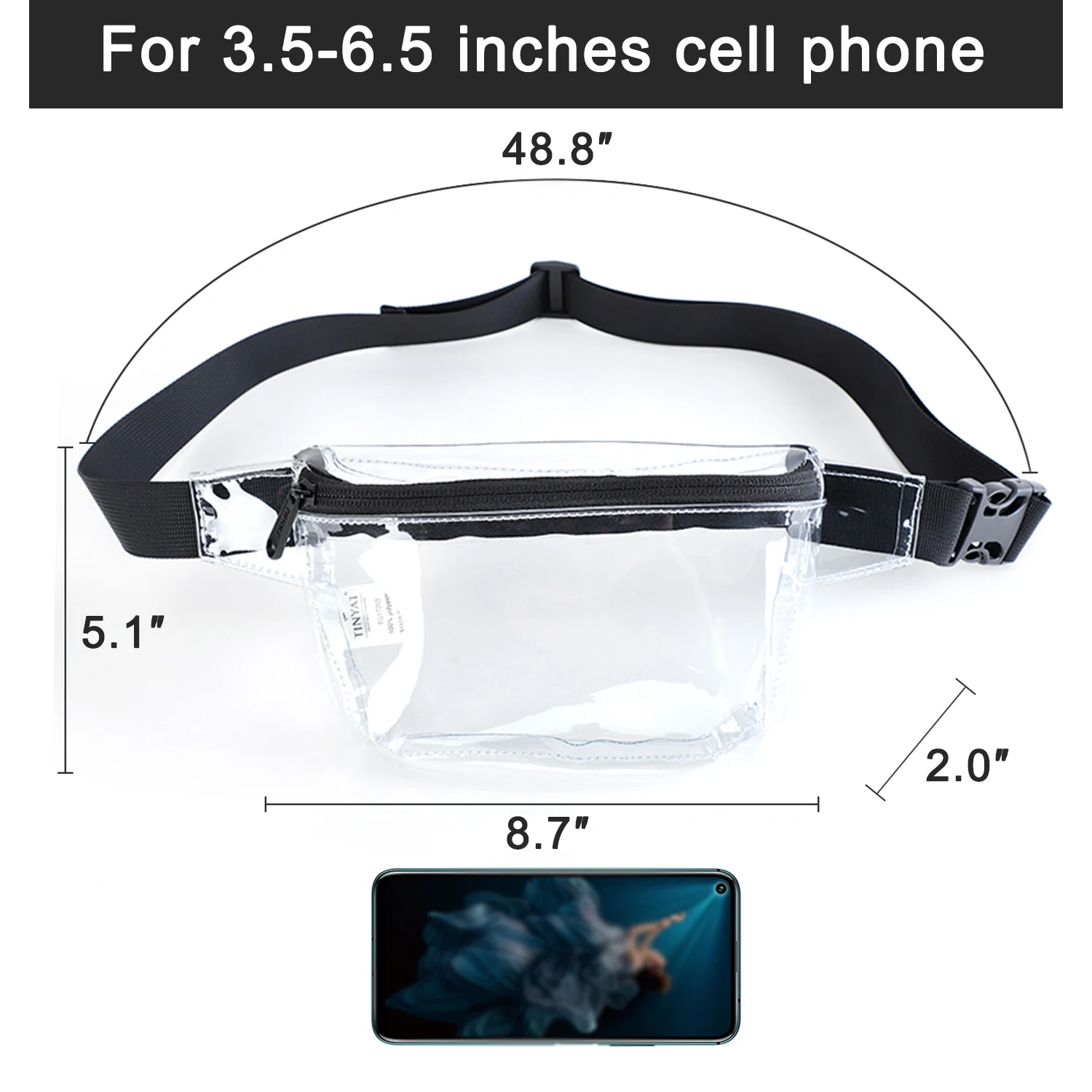 TINYAT Summer PVC Clear Waist bag waterproof Jelly belt bag for girl walk dog bag transparent casual fanny pack