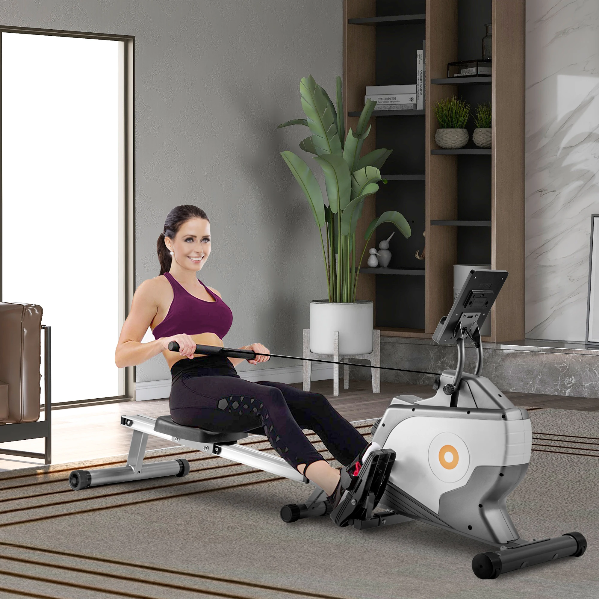 VSOGA Magnetic Rowing Machine Folding Rowing Machine With Magnetic Tensioning System, LED Monitor (Does Not Include PAD)