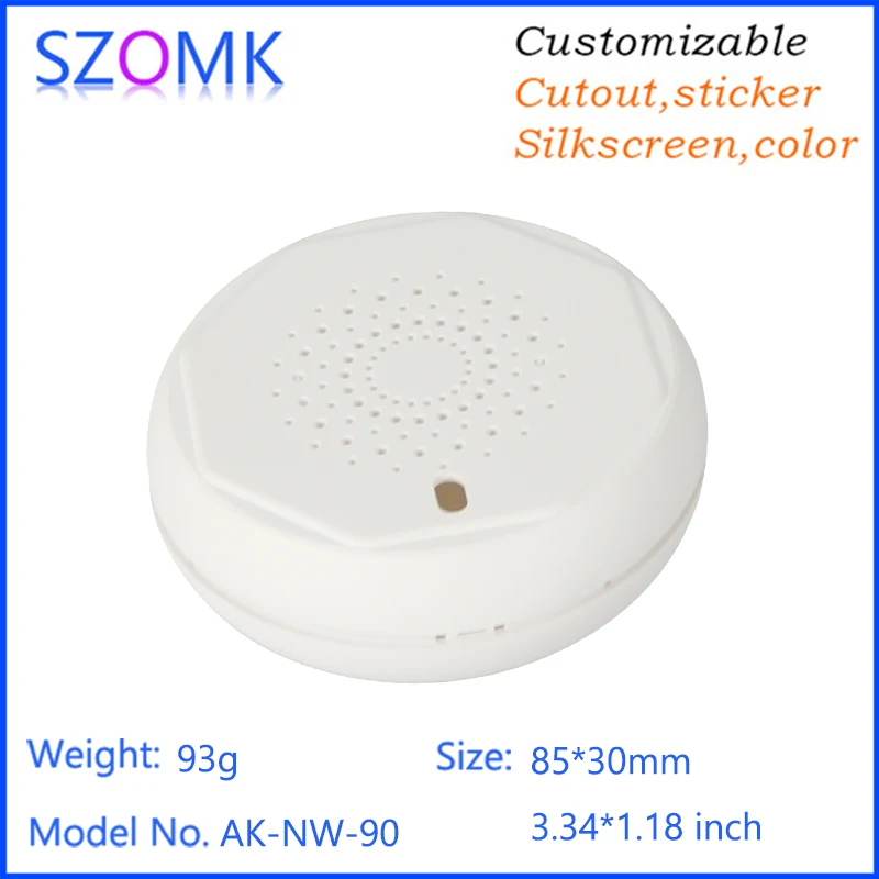 SZOMK 85*30mm Round Combustible Gas Sensing Plastic Housing Case Smart Home Electronic Gas Detector Enclosure