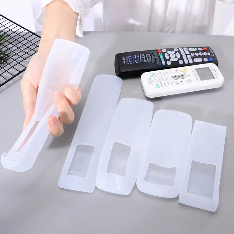 Sac de rangement universel Anti-poussière et Anti-chute, étui de contrôle de climatisation Portable en Silicone, housse de télécommande TV, étui Transparent