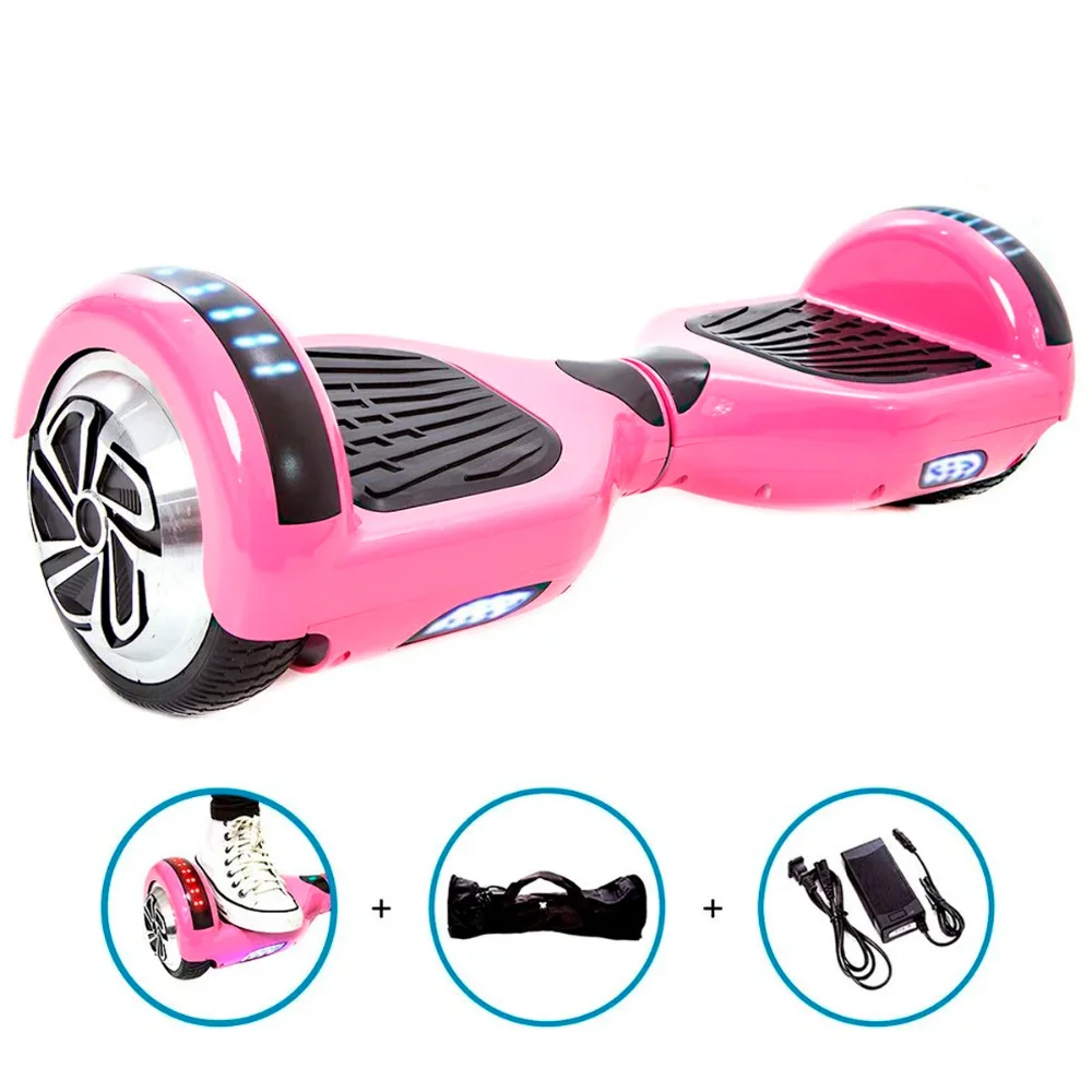 Hoverboard Skate Elétrico 6.5 Led Bluetooth Rosa Brinovar