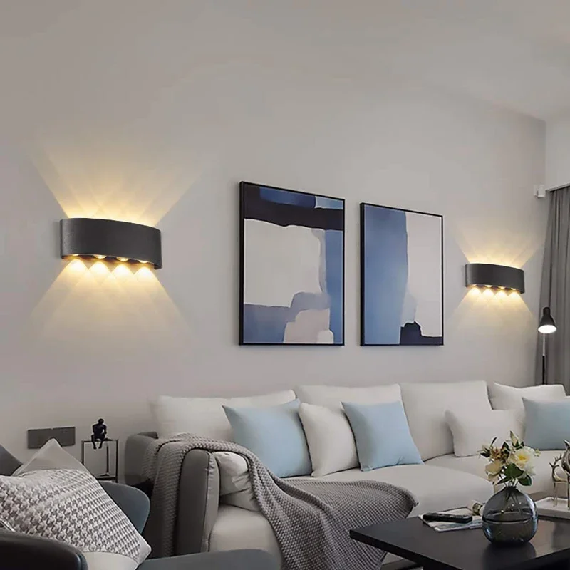 Applique Murale Interieur Etanche IP65 Appliques Murales LED Moderne 2W 4W 6W 8W 10W 12W décoration Chambre Salon Escalier Eclairage Exterieurs lumières de jardin luminaire Exterieur