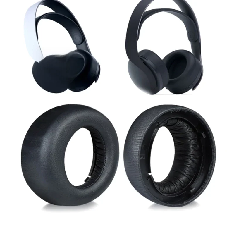 Almofadas para fone de ouvido ps5 pulse 3d, substituição de almofadas, capa preta para reparo de