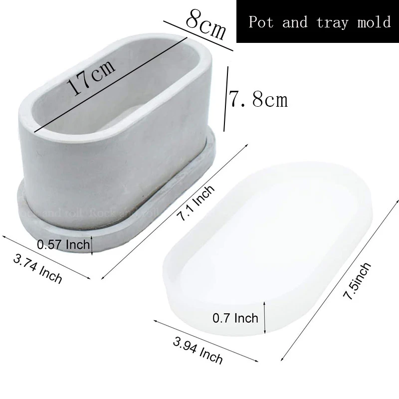 Pot à fleurs en ciment, moule en Silicone ovale, Double couche, Design Anti-déformation, moule à crayons en argile à béton