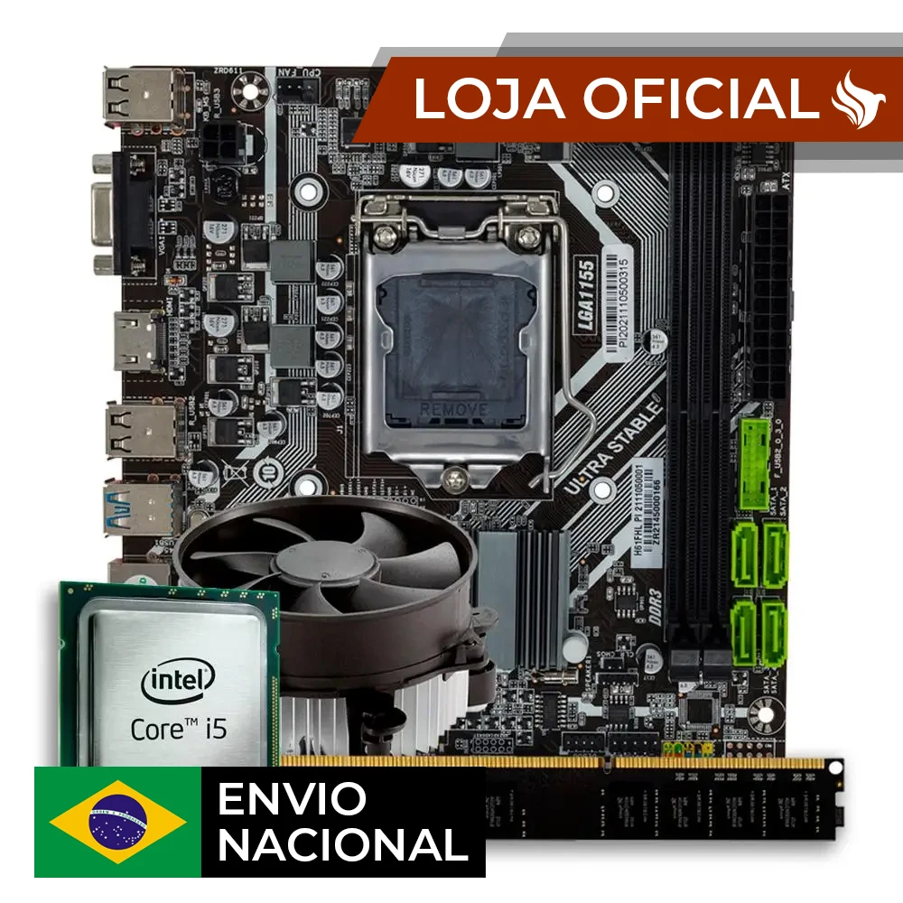 kit Upgrade Gamer Intel i5-3470 +Cooler + Placa Mãe 1155 + 8GB DDR3