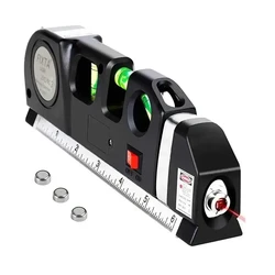 Strumento di livello Laser, Kit di livello Laser multiuso livello Laser Crosshair Standard con righello metrico 8ft/2.5M