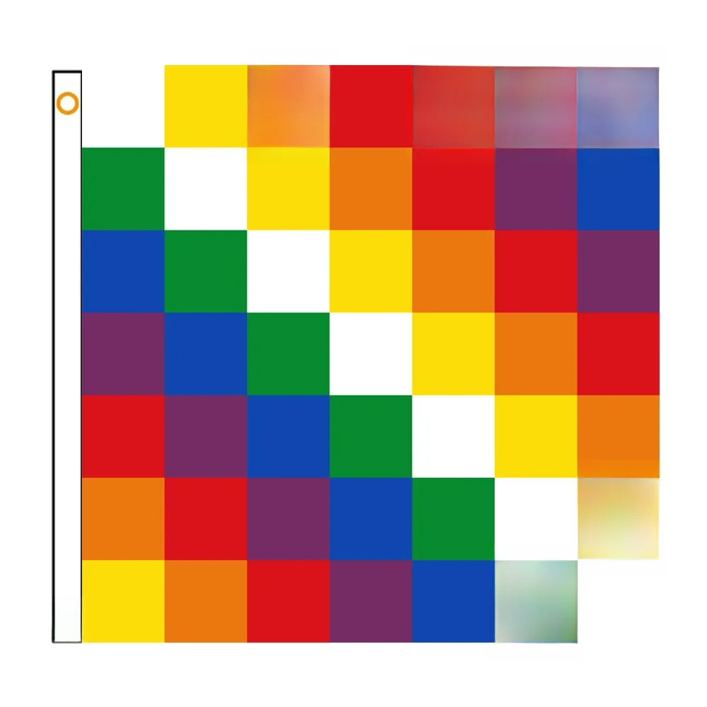 60 × 90 90x150 120 × 180CM Wiphala Qulla Suyu drapeau Polyester imprimé bannière tapisserie pour décor