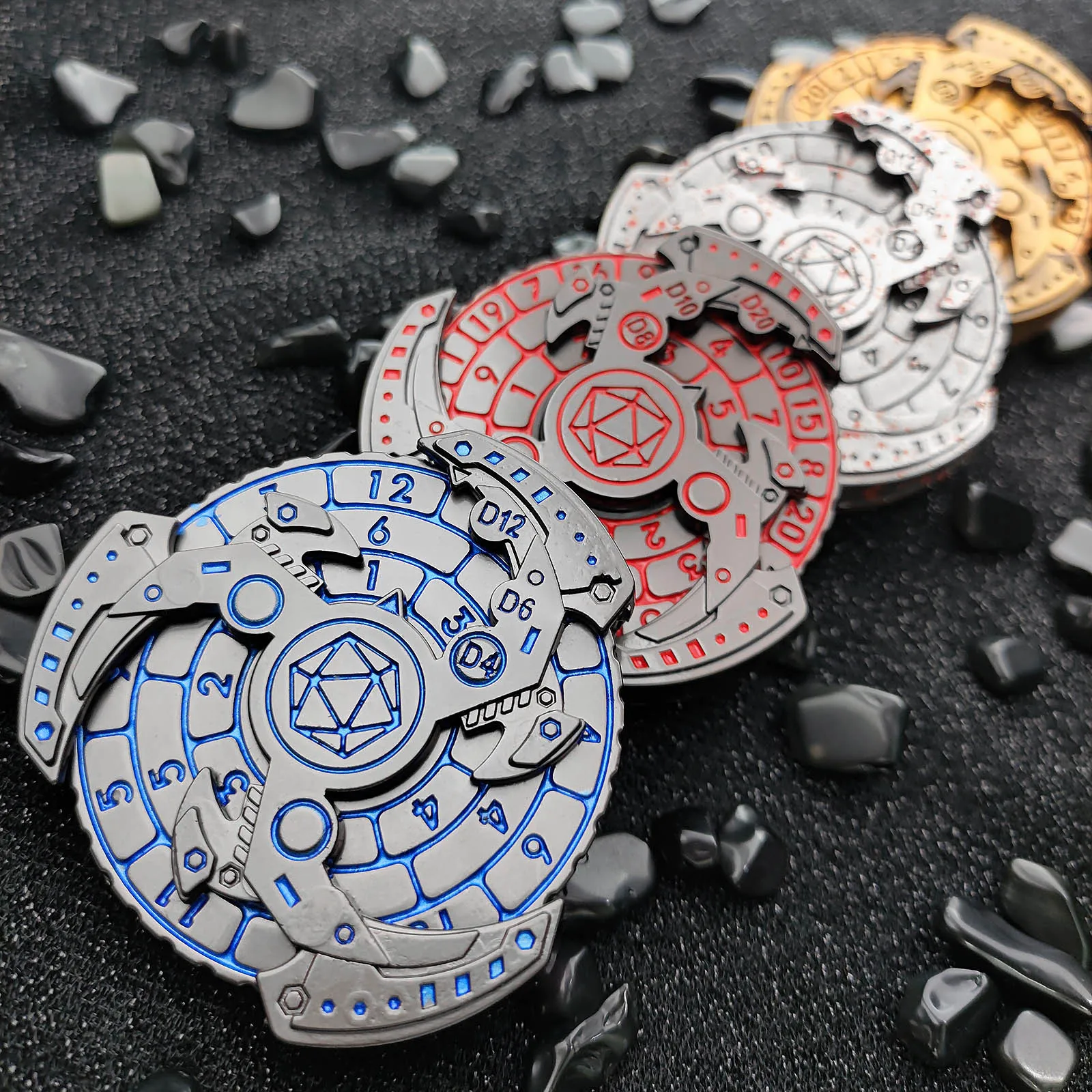 Roulette Dice D&D Metal Dice Fingertip Gyro Dice for Dungeons and Dragon Compass Dice DND Spinner Dice RPG Machine DND Dice