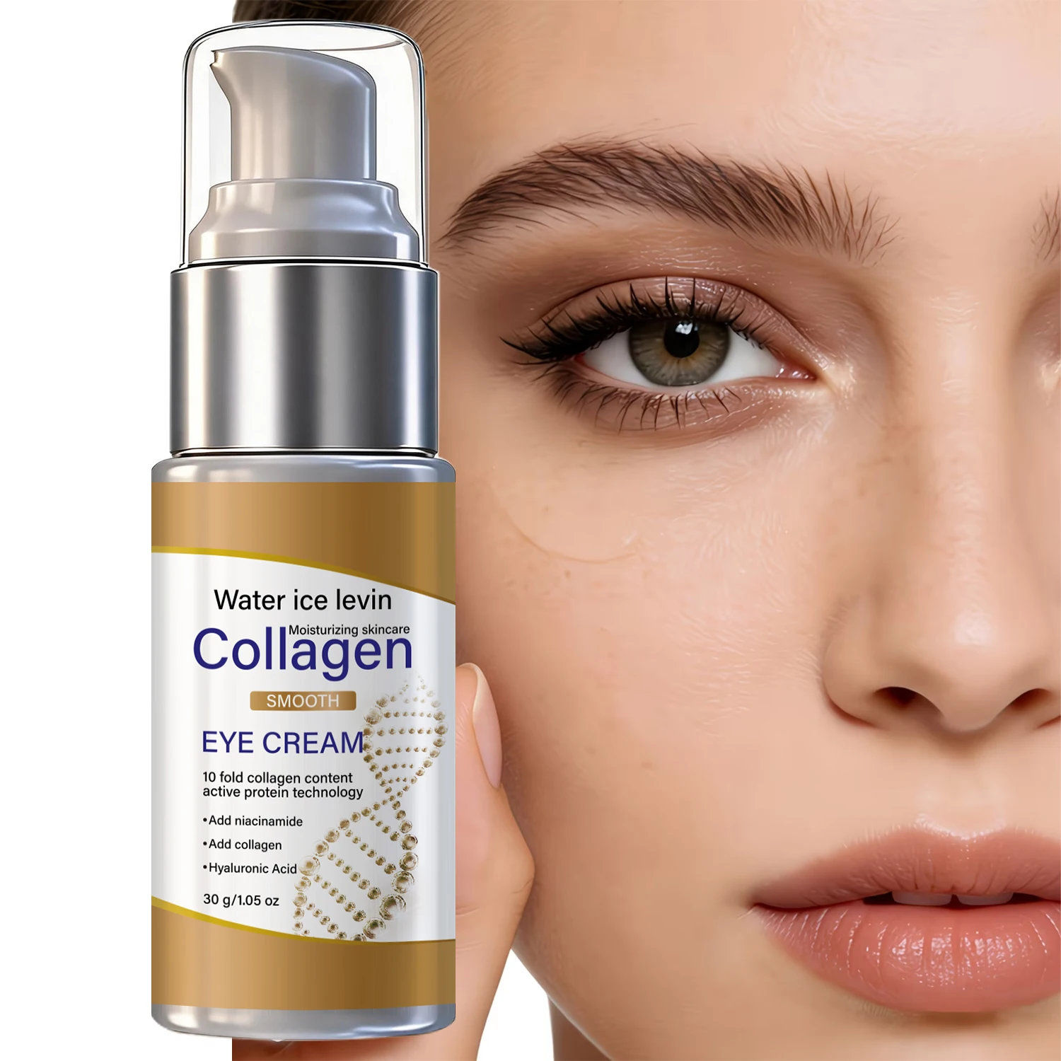 Creme Hidratante para Olhos com Colágeno e Niacinamida 30g, Firmador e Hidratante para Cuidados Diários da Área dos Olhos