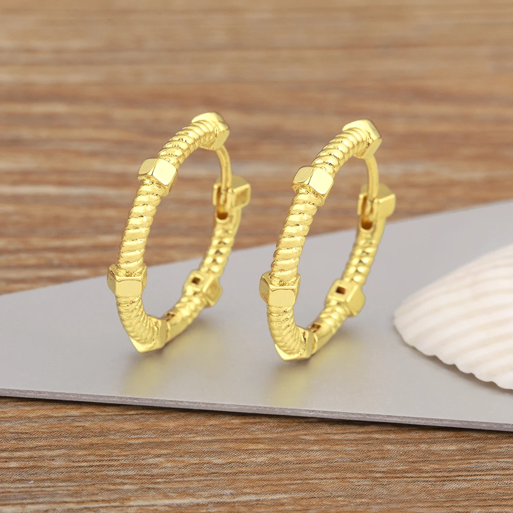 Nidin Classic New Design Simplicity Style Copper Big Circle Hoop Charm Earrings For Women Daily Party Vintage Ear Jewelry Gifts image 5