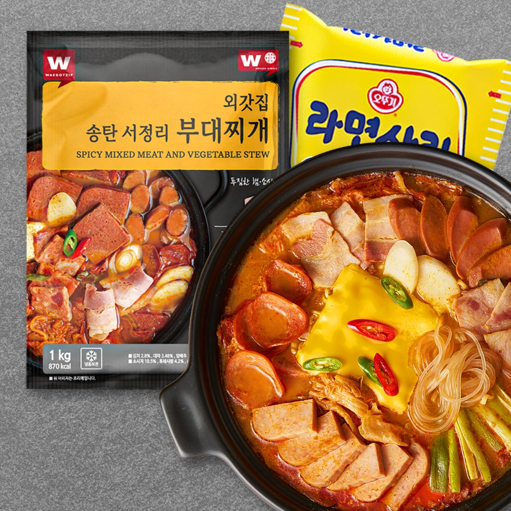 [Waegotzip] Songtan-style Sausage Stew 1kg X 4 EA (+ ramen 1EA)/5 kinds of hamsari, budaejjigae