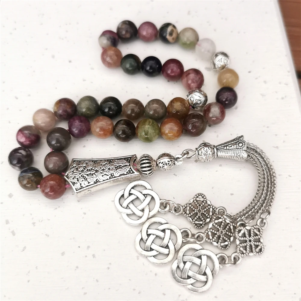 

Factory Sale High Grade Tourmaline Stone Muslim Rosary Islamic Misbaha Tespih Prayer Beads Tasbih