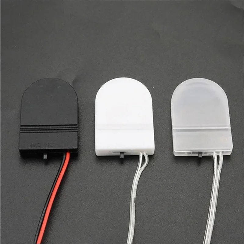 5 pièces fente unique CR2032 CR 2032 bouton pile bouton support de batterie couvercle avec interrupteur marche-arrêt fils 3V boîte de batterie