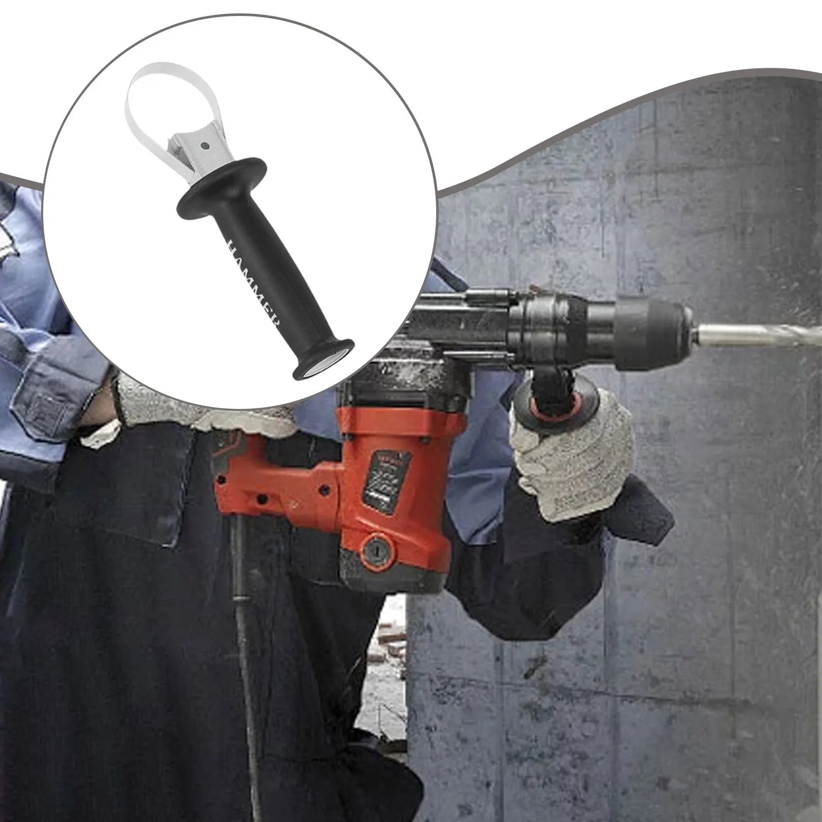 

Drill Side Front Handle Easy Installation Adjustment 59-65mm Easy to Remove Maintenance Spare Part Auxiliary Handle Grip Support