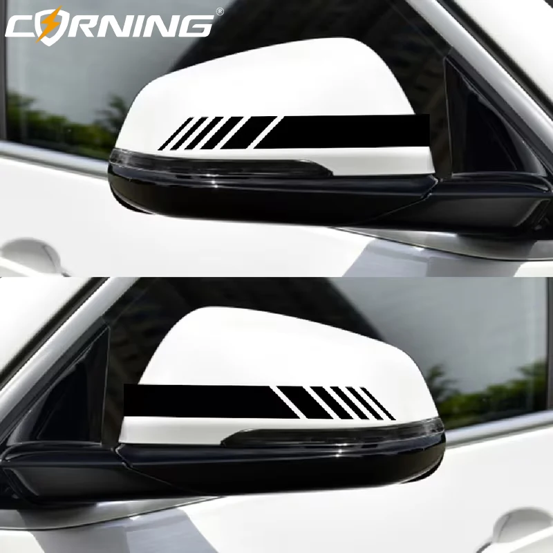 2Pcs Car Rearview Mirror Stickers Racing Style Vinyl Decal Waterproof Anti-Scratch Auto Decoration Fashion Styling