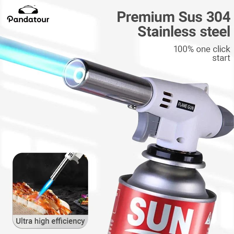 Pandato ButaneTorch Küchenblasenfeuerzeug Kulinarische Fackeln Koch Kochen Professionelle verstellbare Flamme für Creme Brulee BBQ Backen