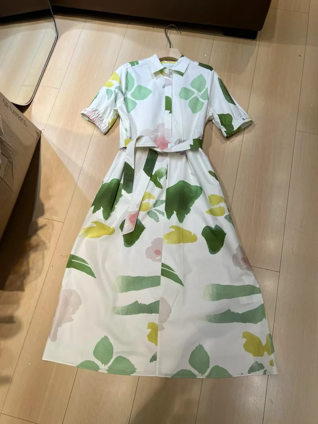 

2025 collection casual cotton printed short sleeve tailored dress