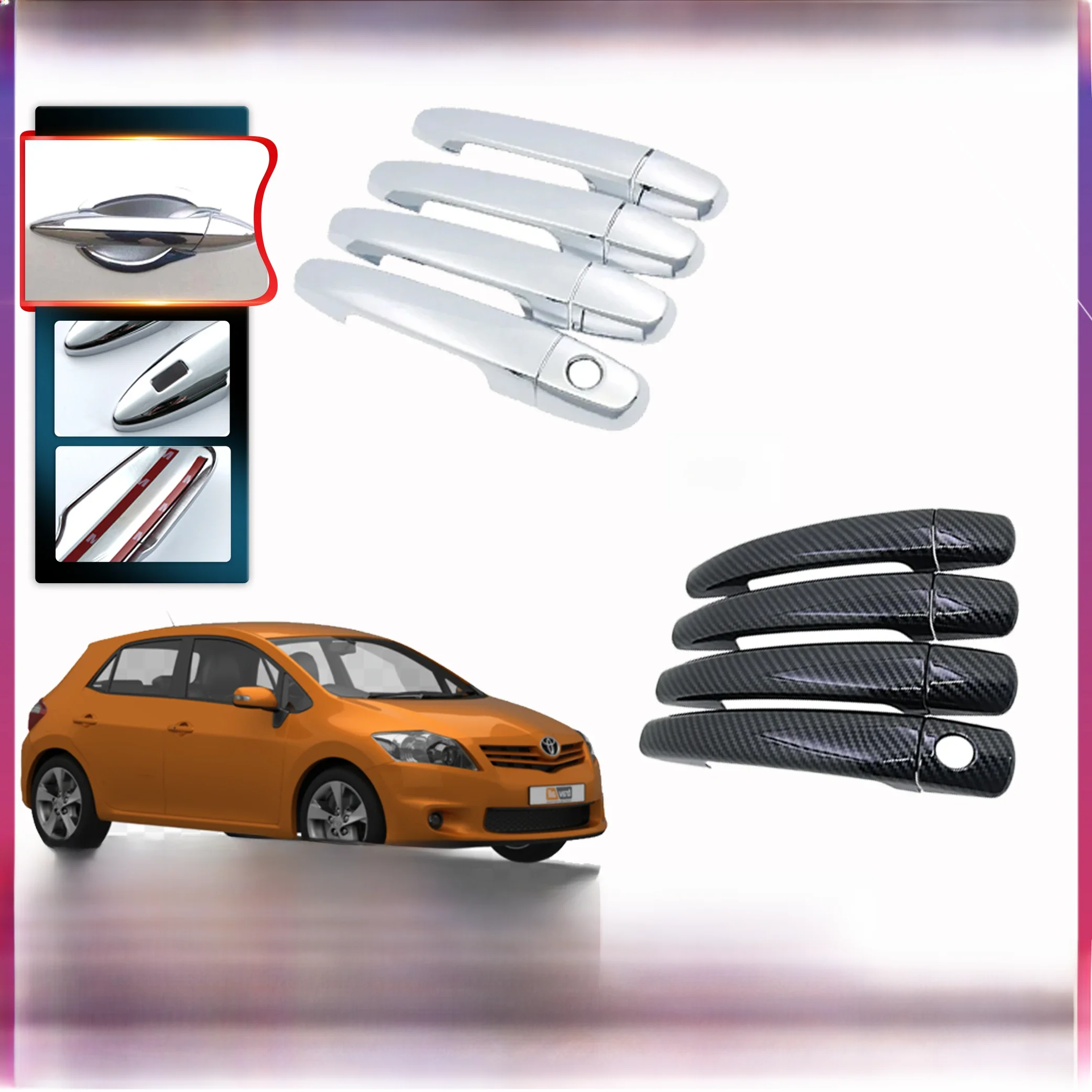 Accessoires de voiture en fibre de carbone pour Toyota Auris E150, CorTrustBlade, Foy, Chrome Door Foy, 2006 ~ 2012, 216.239.