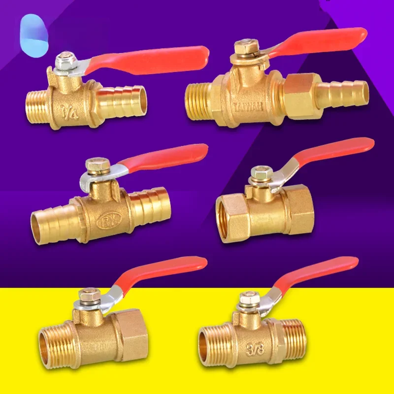 Raccords de Tuyaux à Bille en Laiton, Connecteur Pneumatique, Poignée de Contrôleur, 6-12mm, Tuyau en Ligne, Eau, Huile, Air, Gaz, Carburant