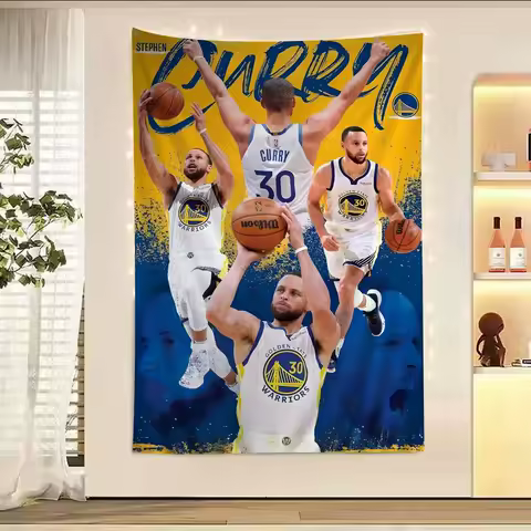 Bohemian Steph Curry Tapestry Golden State Warriors Wall Hanging Decor Hippie Style Print Basketball Celebration Fans Gift