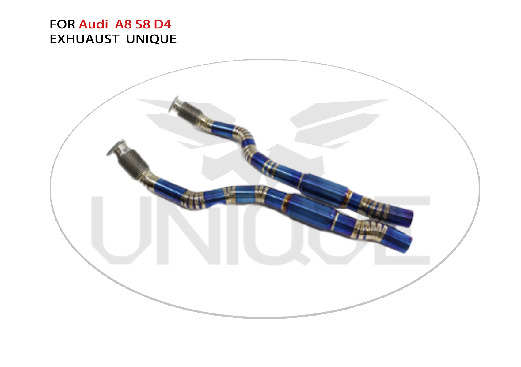 

UNIQUE Titanium Exhaust System Sport Link Pipe for Audi S6 S7 RS6 RS7 C7 4.0T 2013-2018 Front Tube