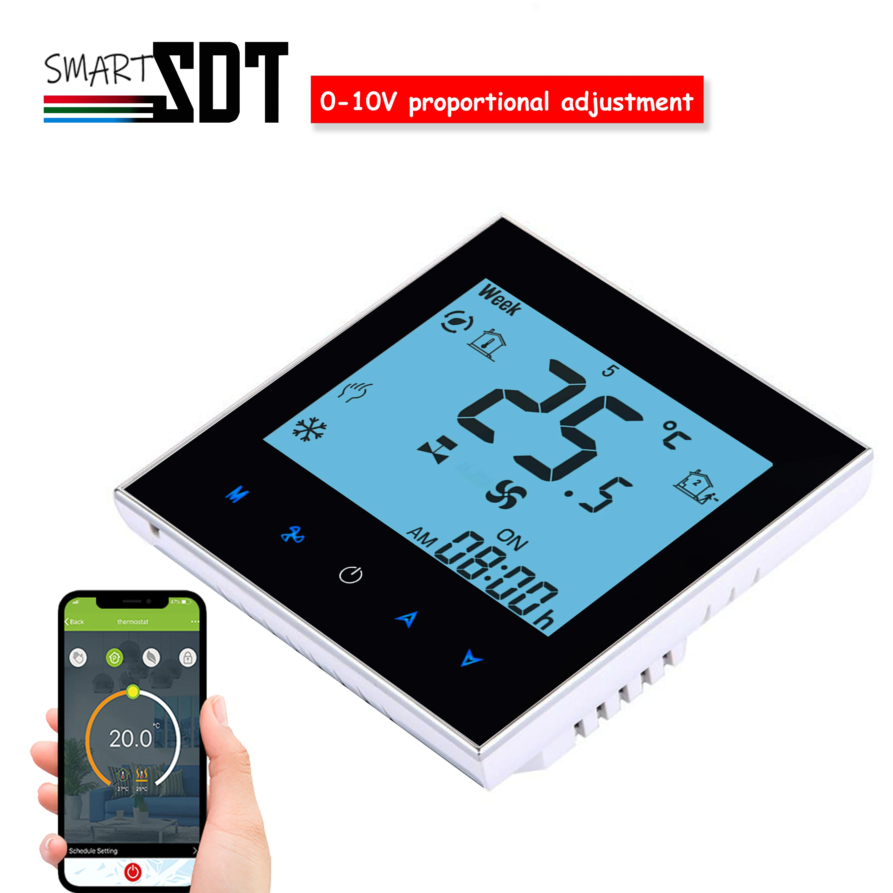 Imagem -02 - Modulando Termostato Ventilador Modbus e Rs485 Wifi Controle de Conexão Sistema de Ventilação em Casa Regulando Frio e Quente 010v