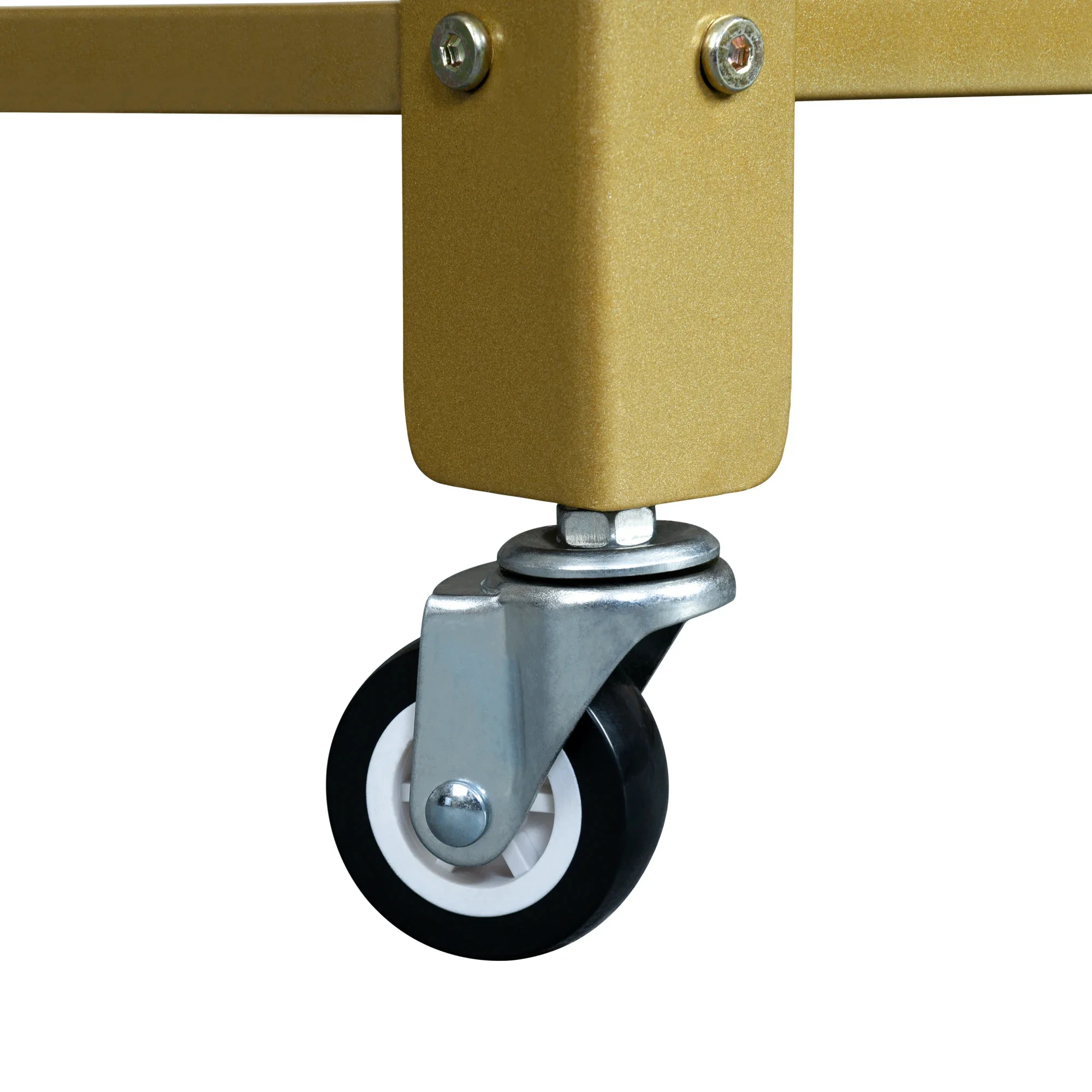 Cuboid Coffee Table Moisture-Proof Water-Proof Scratch-Resistant W/4 Lockable Wheels Metal Frame&Mesh Storage Shelf