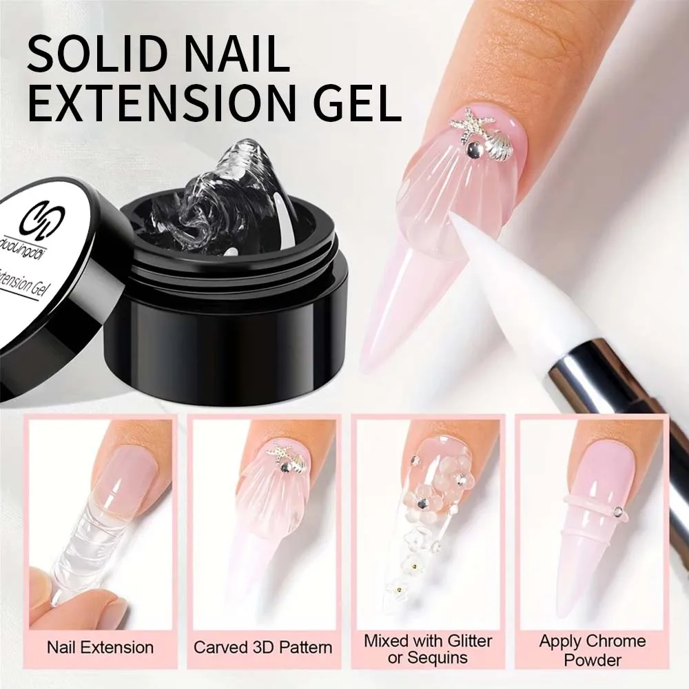 3 stks/set Solid Builder Gel voor Nagels, Wit, Roze, Naakt, Clear Hard Gel voor Nagels 3D Sculpting Gel Niet-plakkerige Hand Carving Gel