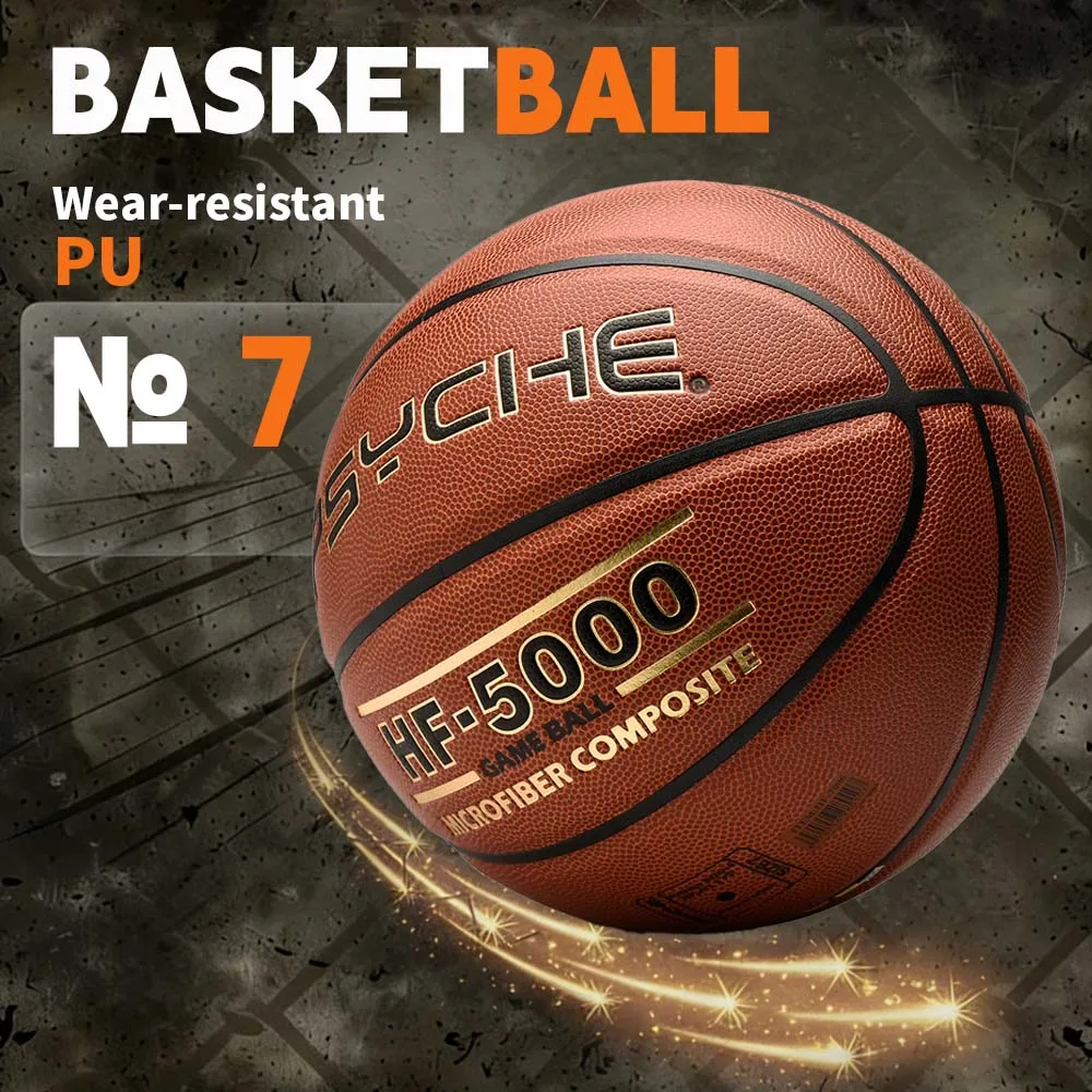 

PSYCHE Size 7 Basketball, PU Leather Game Ball, Non-Slip Wear-Resistant for Adult Professional Training, Matches & Indoor Play
