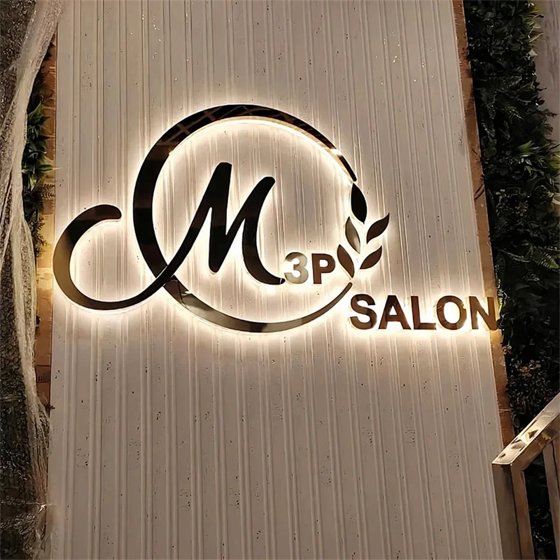 3D backlit Outdoor sign, Custom Backlit metal sign signage,Custom Business metal sign,3D reception sign