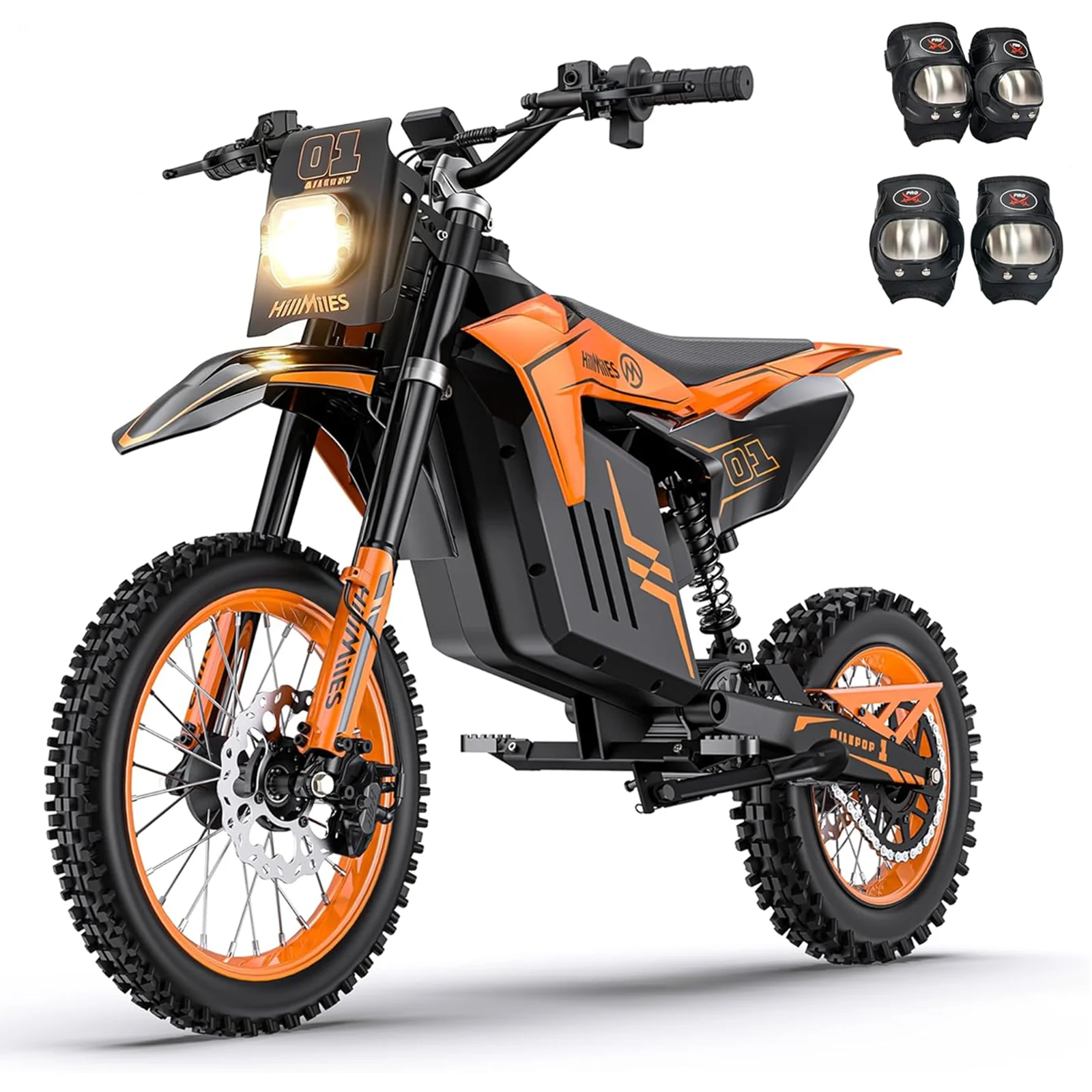 MilePop1 Elektromotorrad für Jugendliche und Erwachsene, 3000W Motor, 48V/25Ah Akku, 50 km/h, bis zu 80 km Reichweite, mit hydraulischen Bremsen und Musik, Mini-Offroad-Motorrad für ab 13 Jahren.
