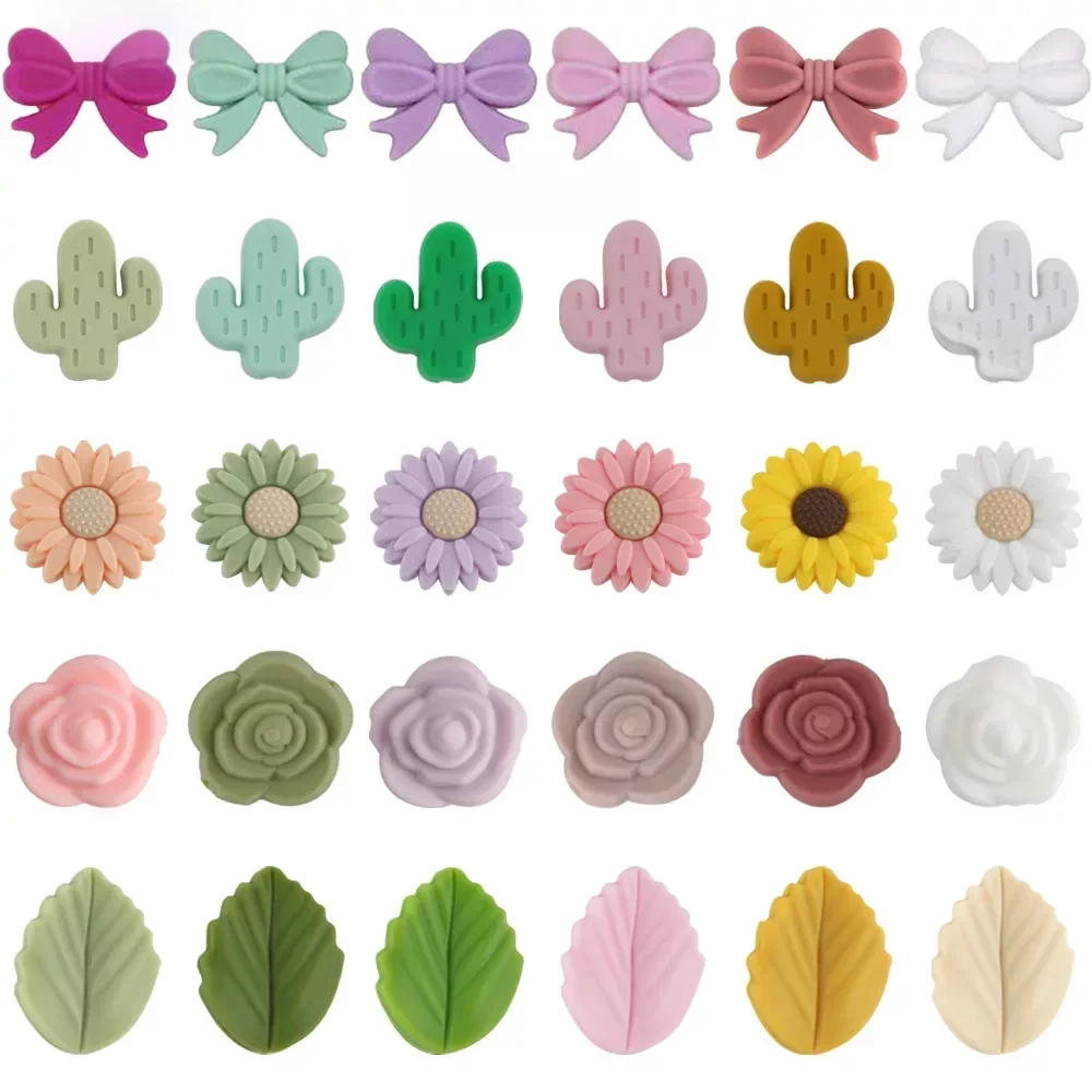 Food Grade Silicone Beads, Cacto, Flor, Arco, Focal Bead, Colar DIY, Handmade Jóias Acessórios,