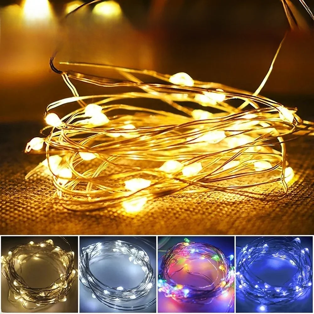 2/5/10/20M USB LED guirlandes lumineuses pour guirlande de noël fête de mariage maison décoration arbre de noël clignotant fée lumières