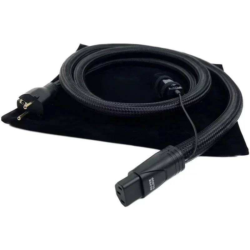 Audiofiele Silver Cloud Audio Wisselstroomkabel PSS Zilver C13 Netsnoer US & EU-stekker met ruisafvoersysteem - afbeelding 2