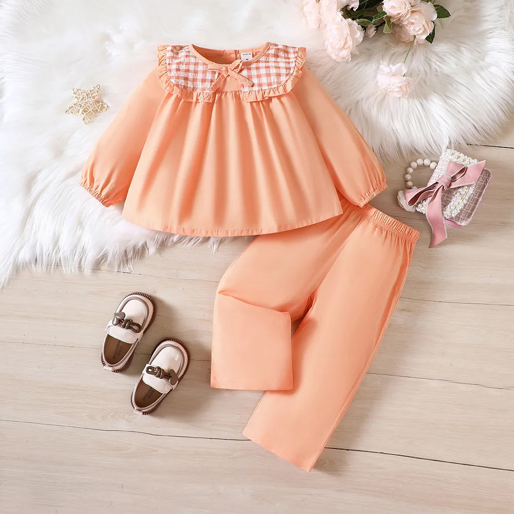 

Baby Girls Stylish Night Suit 100% Cotton Sleep Wear Long Sleeve Basic Comfortable Little Girl Pajama Set