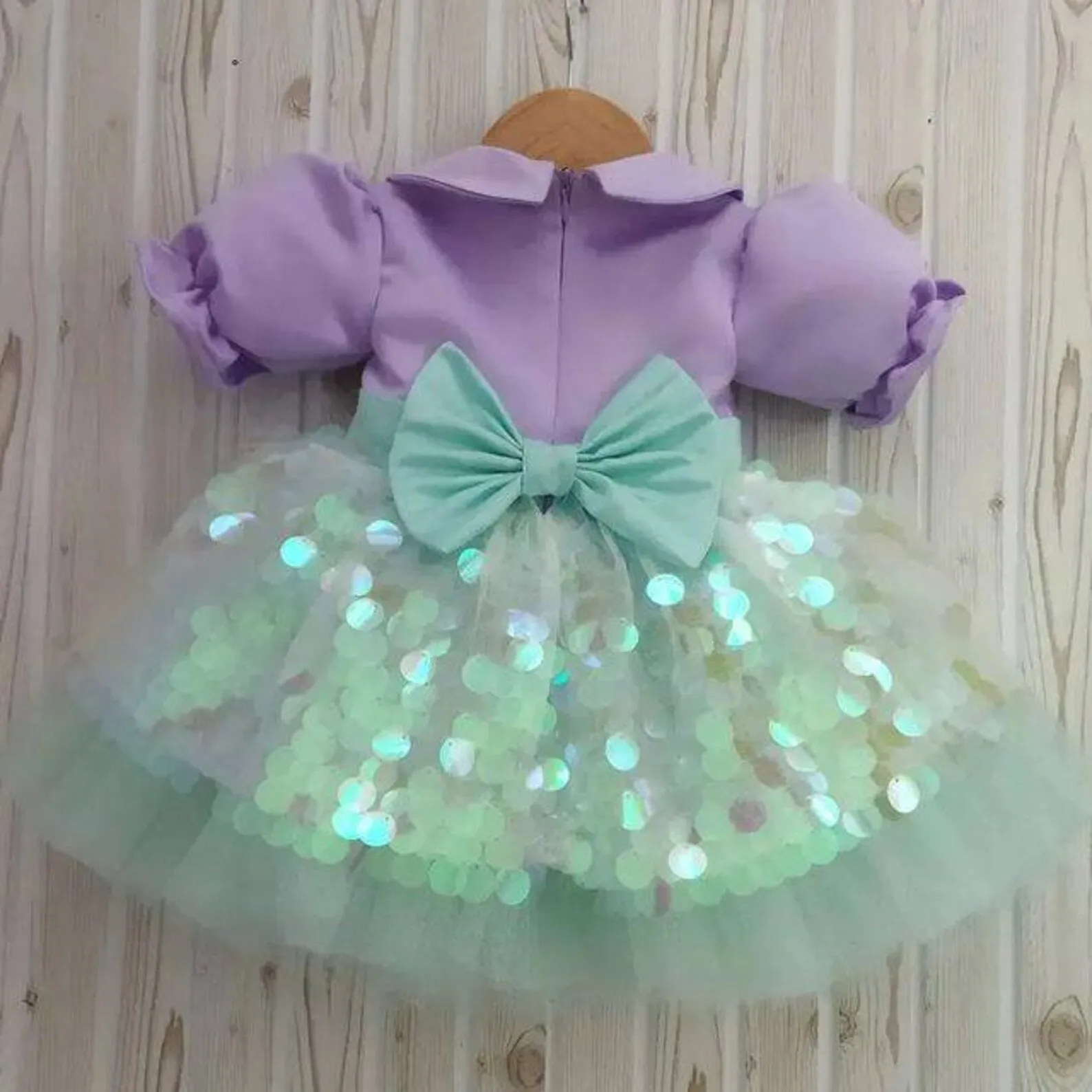 女孩美人鱼主题生日派对连衣裙