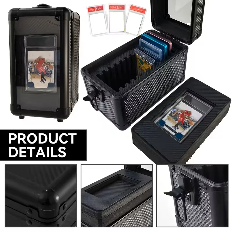 

Двухслойный ящик для хранения карточек с прозрачной крышкой для коллекционных карточек PSA, защитный чехол, коллекция спортивных карточек