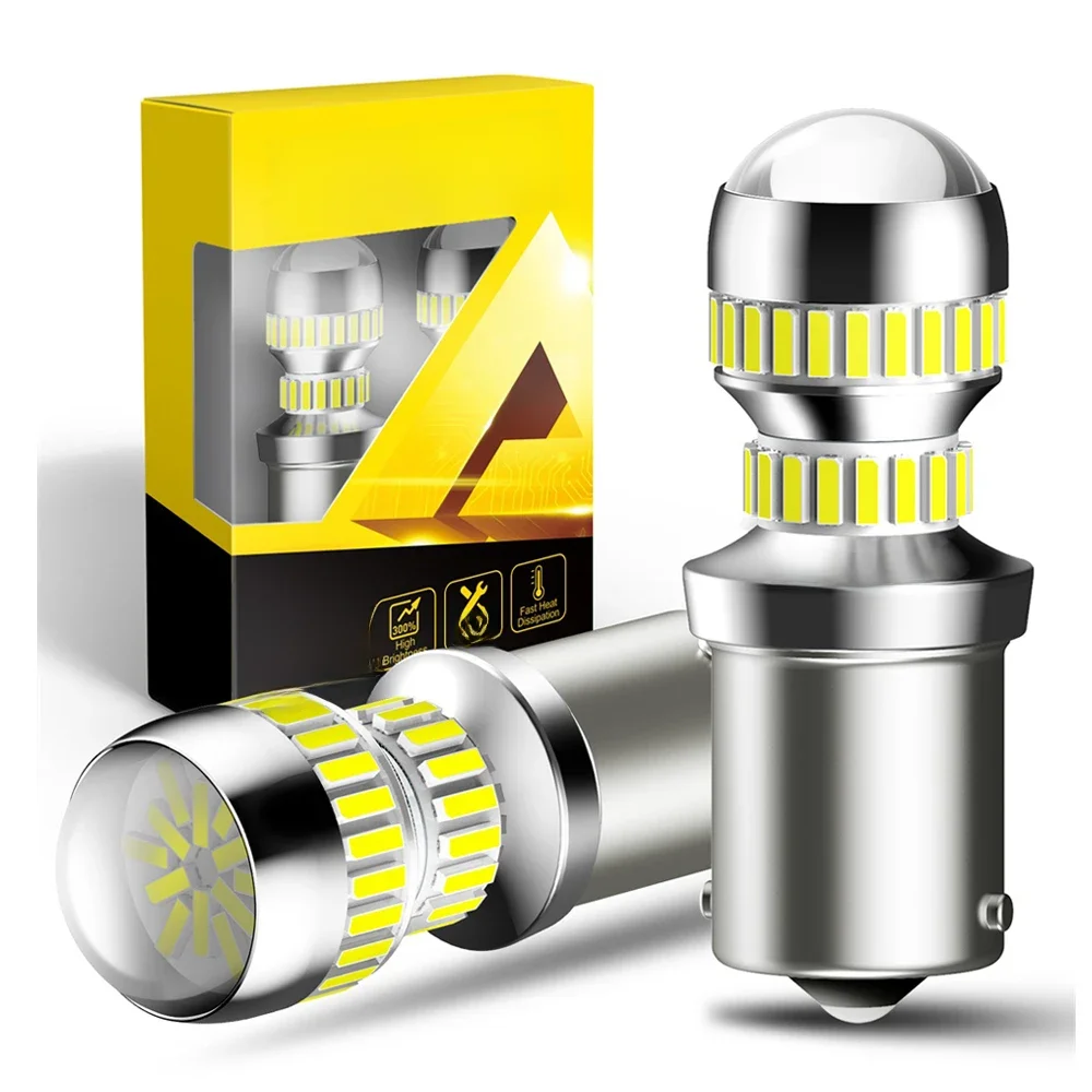 AUXITO 2szt P21W LED White Canbus No Error 1156 BA15S LED Światło cofania DRL do Skoda Octavia 3 Fiat 500 Audi Ford Focus 2 VW — zdjęcie 2