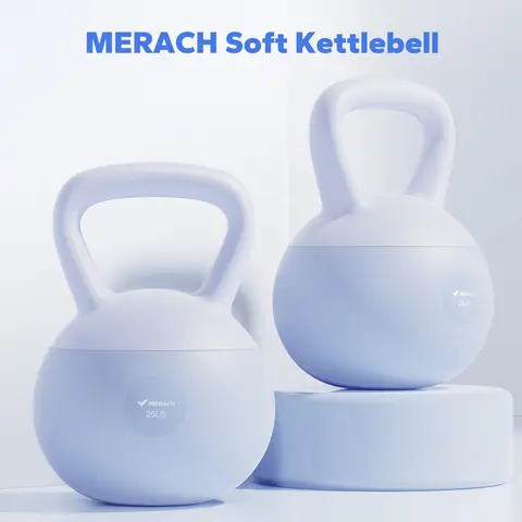 MERACH Soft Kettlebell Non-Slip Wide-Grip Handle Cushioned Horizontal Base Filled with Fine Mineral Sand Premium Kettle Bell