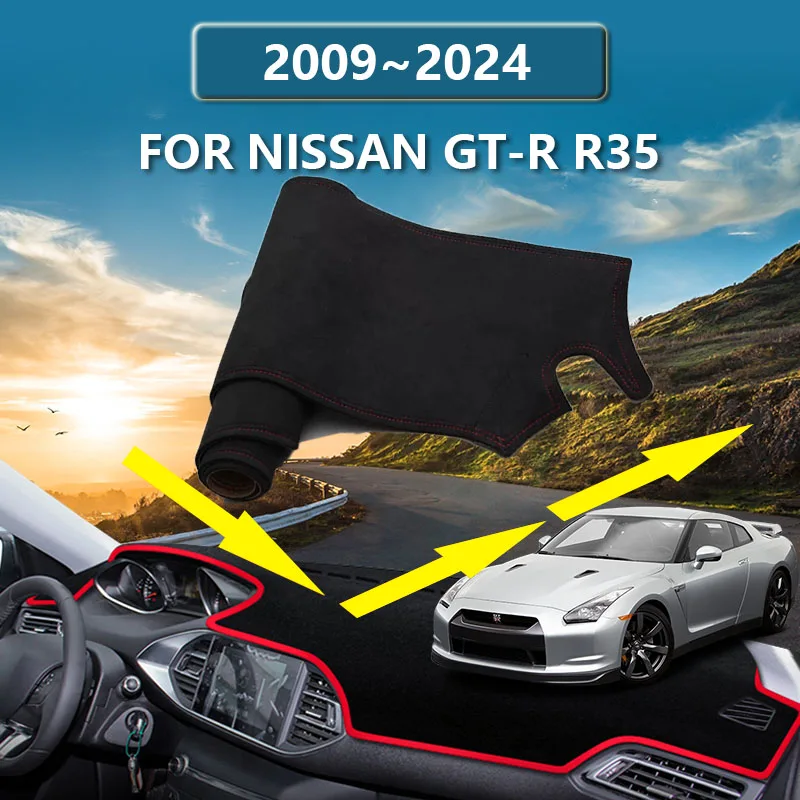 Dashboard SunShade Pad for Nissan GT-R R35 2009~2024 2008 2022 Car Anti-UV Carpet Non-slip Cover Decoration Interior Accessories