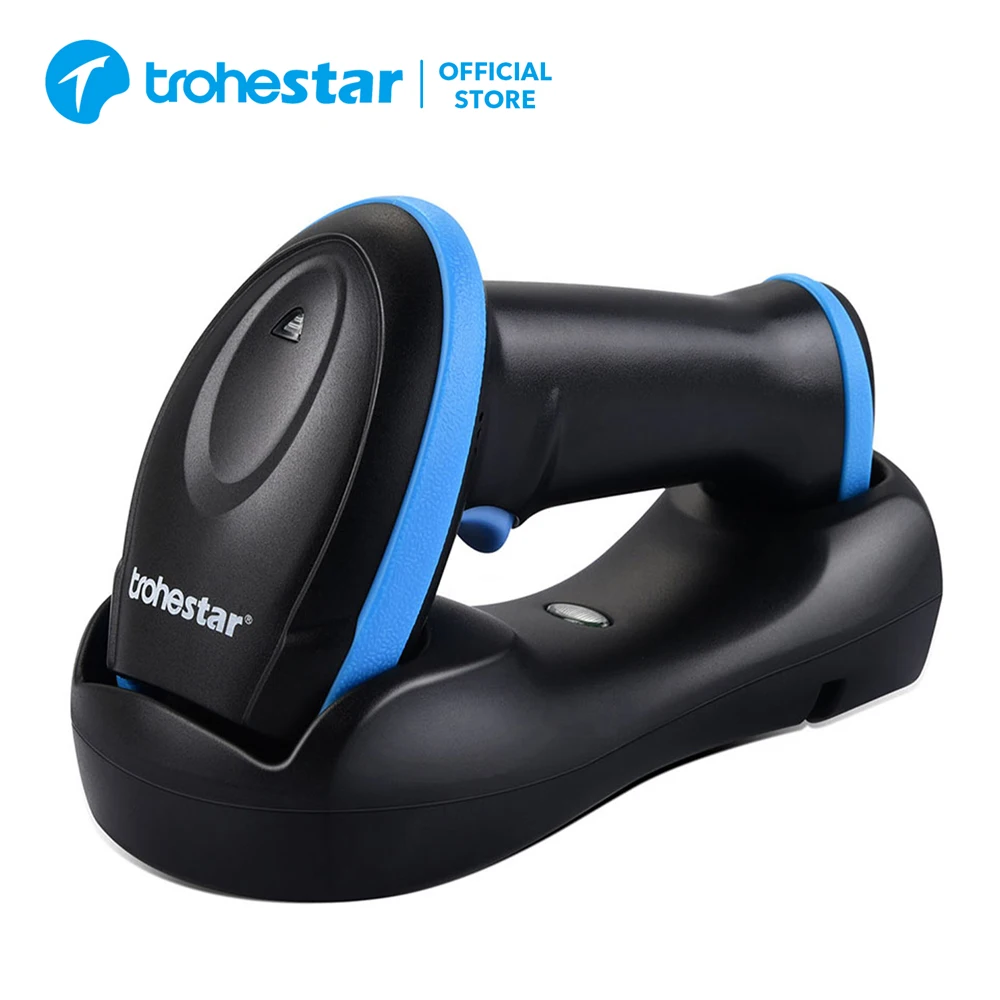 

Сканер штрих-кода Trohestar Bluetooth беспроводной 1D2D QR считыватель штрих-кода портативный сканер кода для Android iOS инвентарь POS терминал