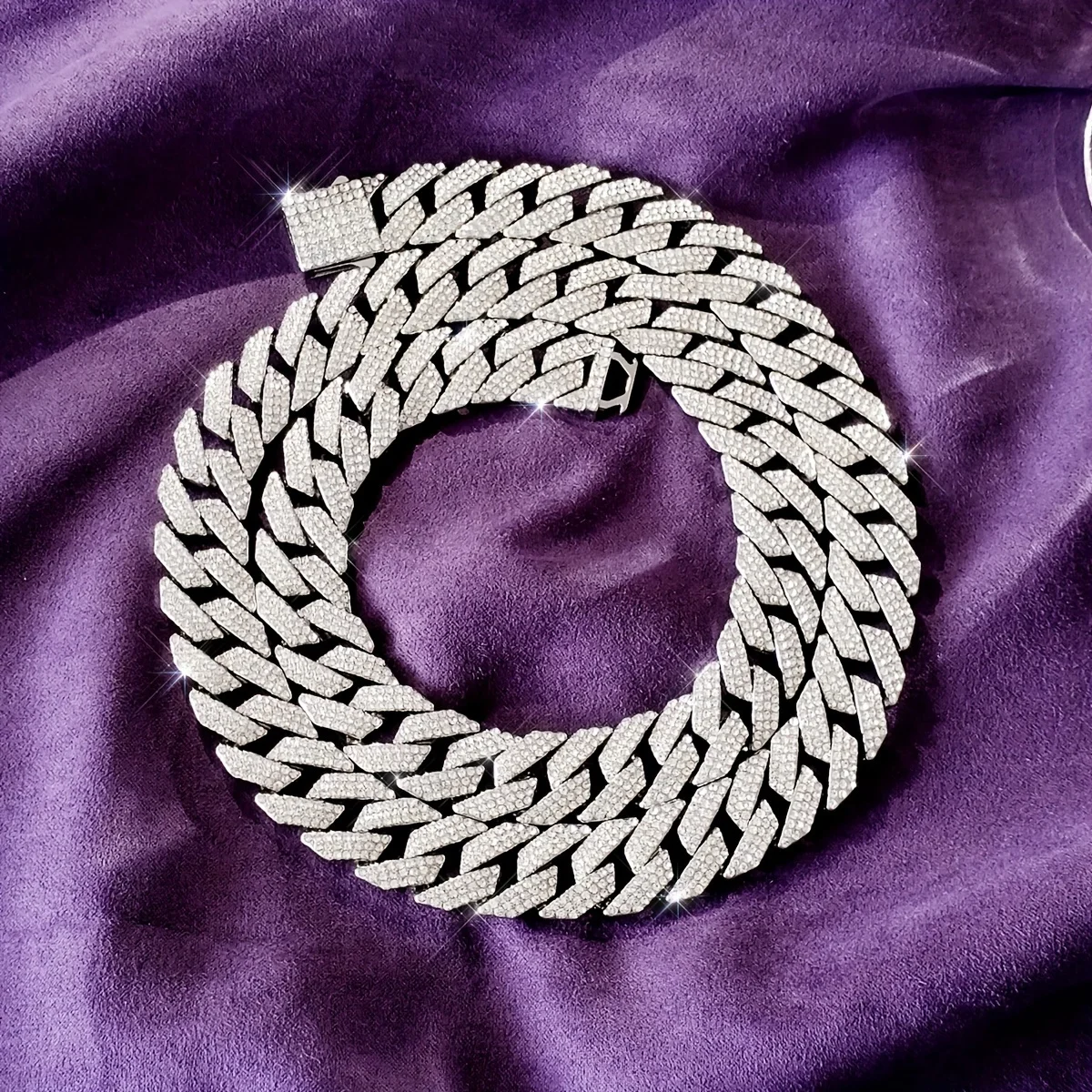 

Позолоченное кубинское ожерелье-цепочка с акцентом, мужское роскошное блестящее ожерелье из искусственной цепочки в стиле хип-хоп